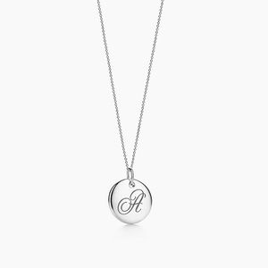 Tiffany Notes Alphabet disc charm pendant